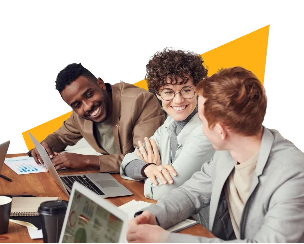 A team collaborating around a table